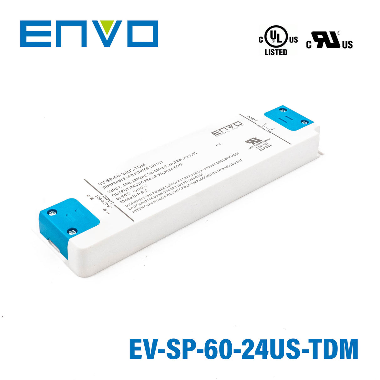 ENVO EV-SP-60-24US-TDM Triac Dimmable LED Driver 60W 24V