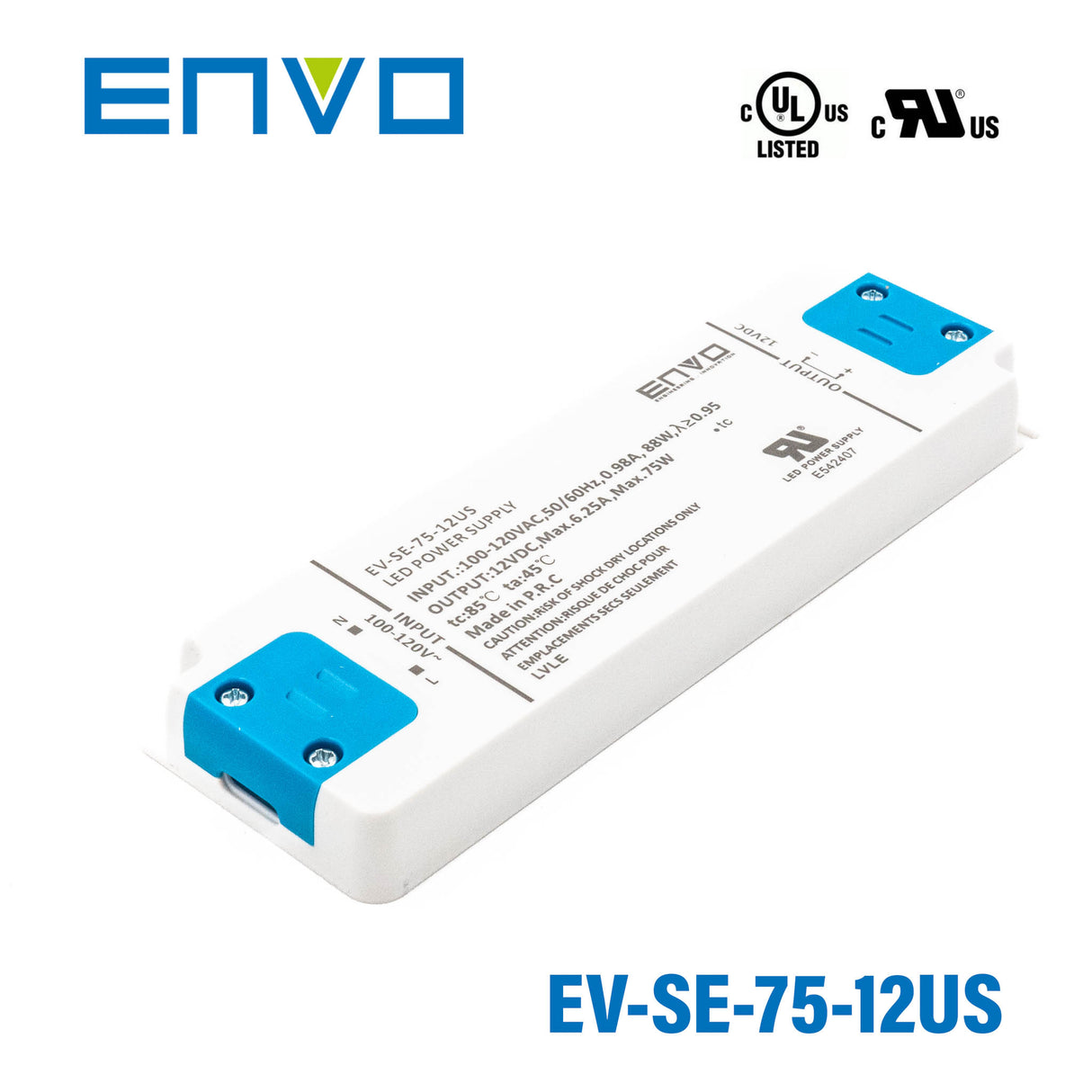 ENVO EV-SE-75-12US LED Driver 75W 12V
