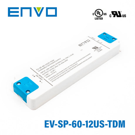 ENVO EV-SP-60-12US-TDM Triac Dimmable LED Driver 60W 12V 5A
