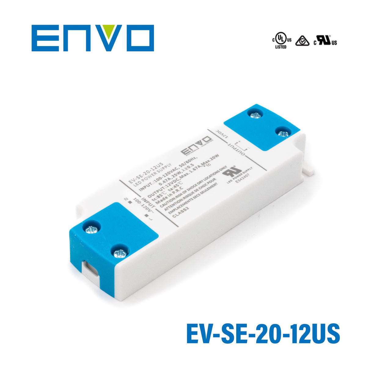 ENVO EV-SE-20-12US LED Driver 20W 12V