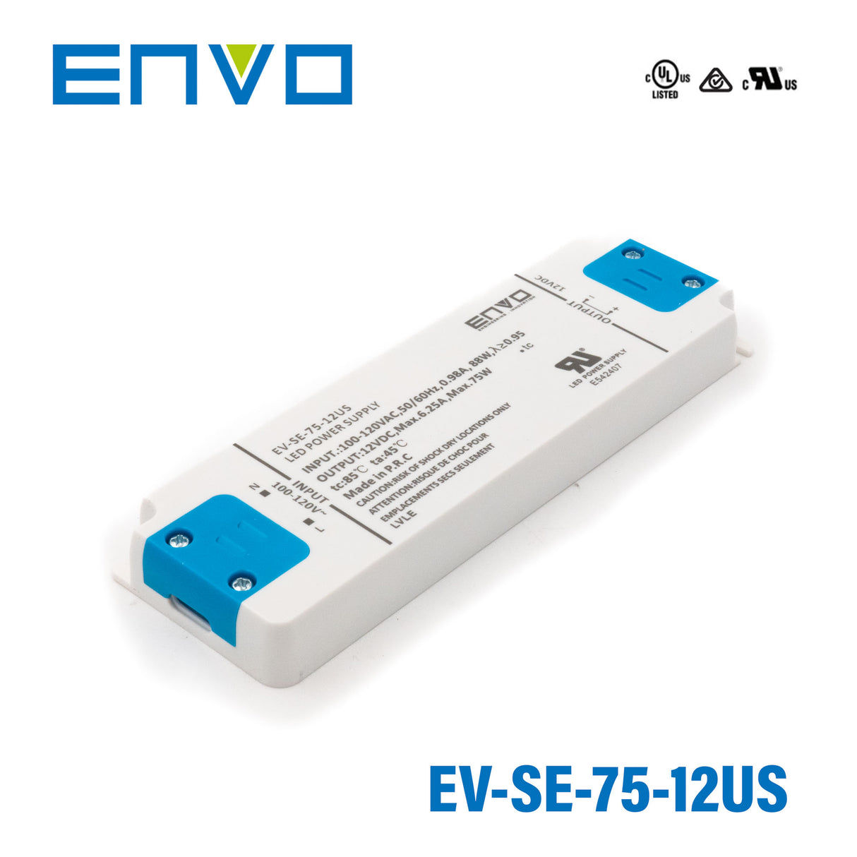 ENVO EV-SE-75-12US LED Driver 75W 12V